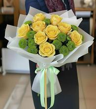 Букет цветов из:  Хризантемы и Розы в Мендюкино