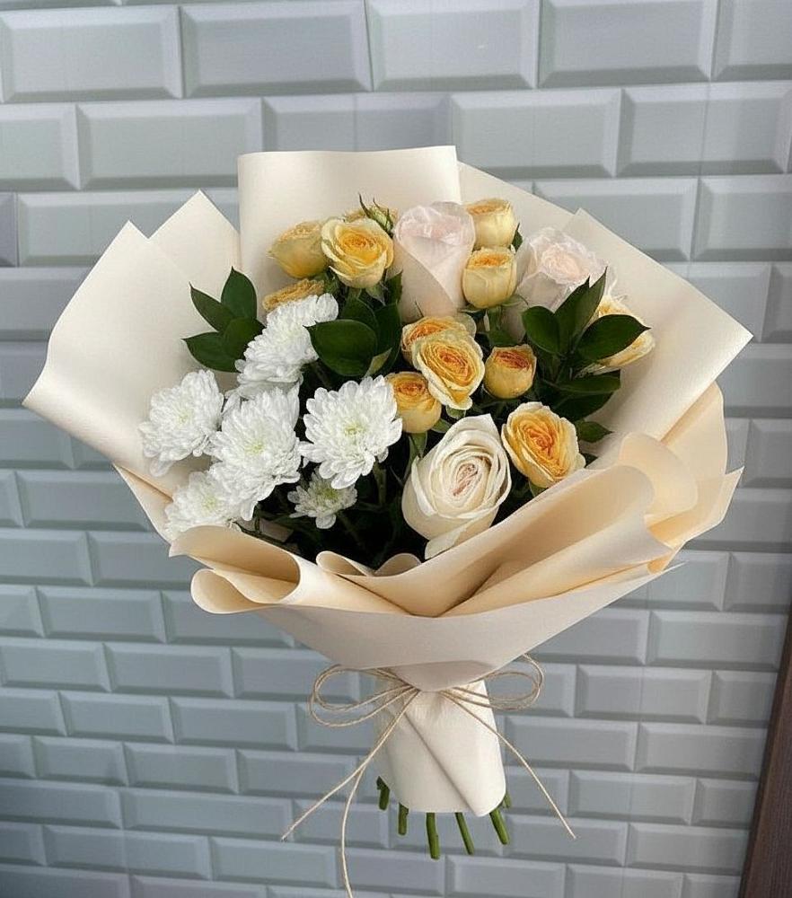 Букет цветов из: Розы и Хризантемы в Мендюкино