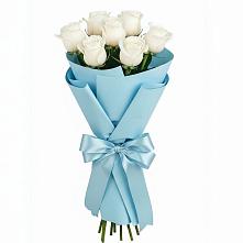 Букет 7 белых роз Проуд в Мендюкино