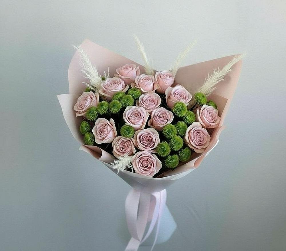 Букет цветов из: Розы и Хризантемы в Мендюкино