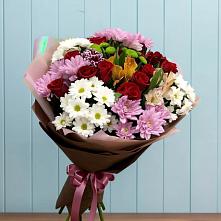 Букет цветов из:  Розы, Хризантемы и Альстромерии в Мендюкино