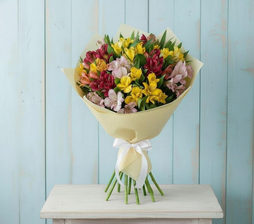 Букет цветов из: Альстромерии в Мендюкино