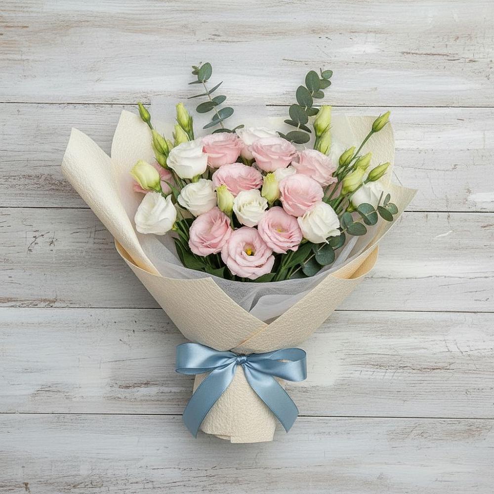 Букет цветов из: Лизиантусы в Мендюкино